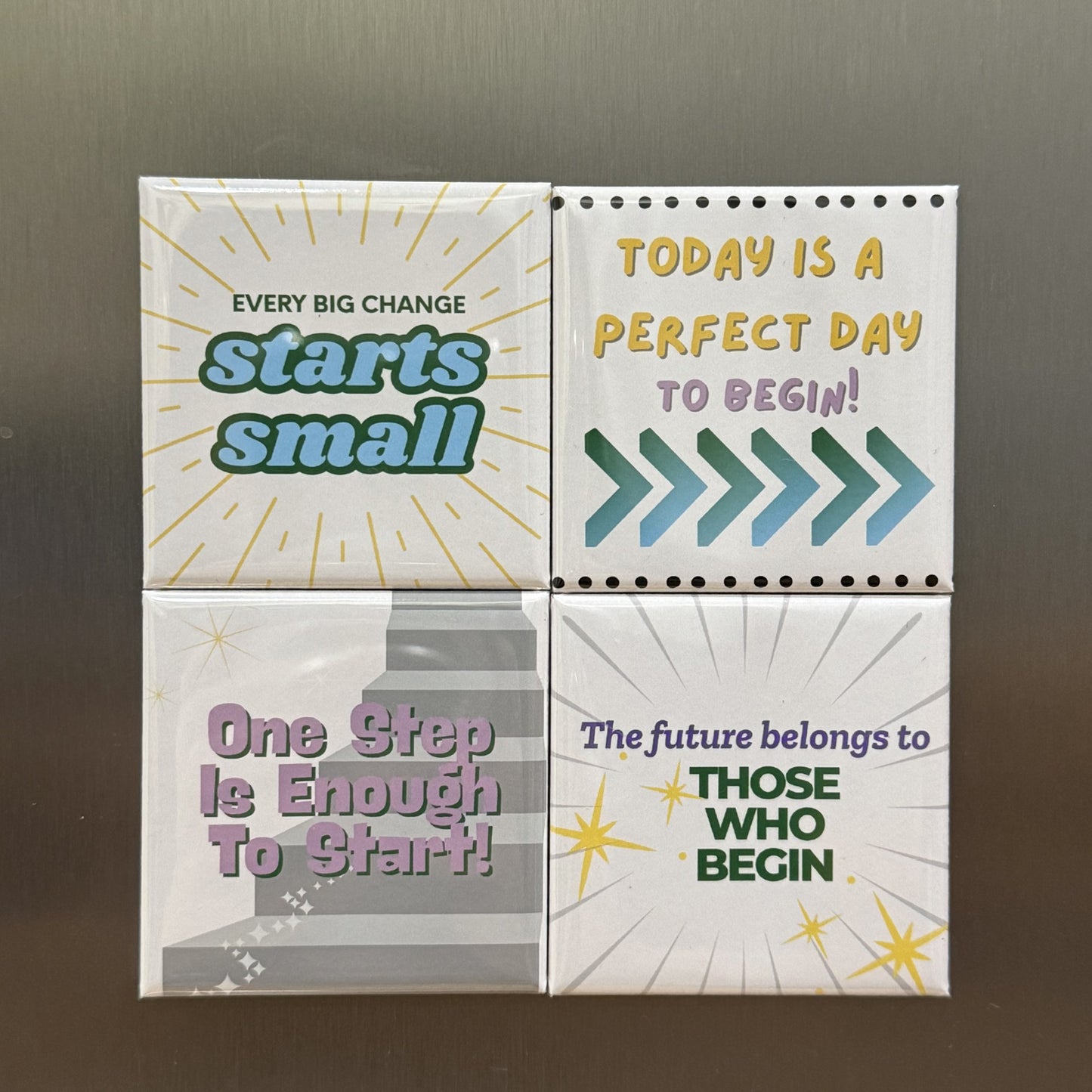 2x2 Inspirational Magnet — Set of 4 | Seasons of Inspiration: September Beginnings | Hand-Pressed, Durable, Original Design