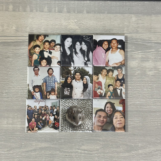 2x2 Custom Photo Magnet — Set of 9 | Hand-Pressed, Durable, Personalized Photo Gift