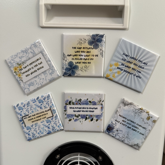2x2 Inspirational Magnet — Set of 6 | The Starter Series: Asheley Edition | Hand-Pressed, Durable, Original Design